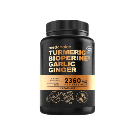 4-in-1 Turmeric and Garlic Supplements with Bioperine 2360 mg Turmeric Ginger Root Capsules with Garlic for Joint, Digestion & Immune Support (120 ct)